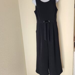 Rachel Zoe Sleeveless Tie Waist Wide Leg Cropped Jumpsuit in Black Size 6